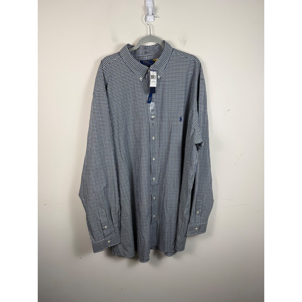 Polo Ralph Lauren 3XLT Green Gingham Stretch Button Down Shirt NEW Big & Tall